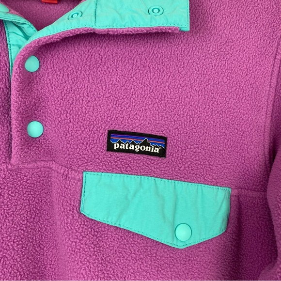 Patagonia size Large Women’s Purple Blue Synchilla Snap-T Fleece Pullover - Picture 3 of 8
